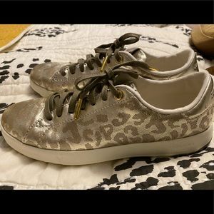 Gold Leopard Print Sneakers